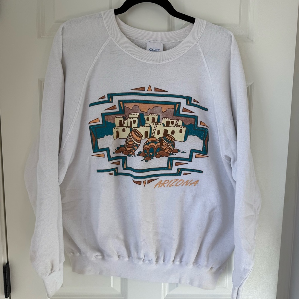 Vintage 90s‎ Made in USA Arizona Tourist Crewneck Sweatshirt Aztec Navajo Unisex